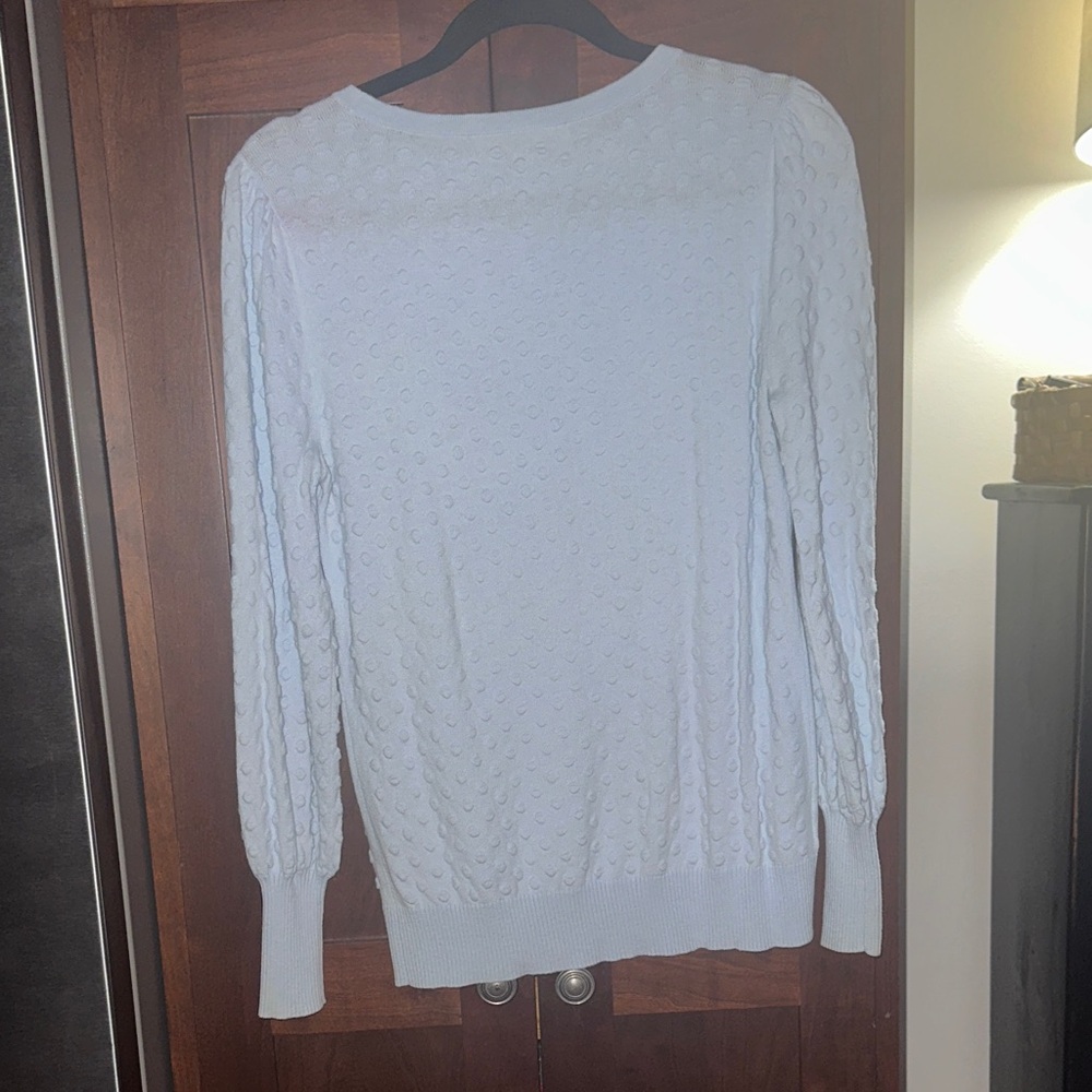 LOFT Sky Blue Textured Knit Sweater